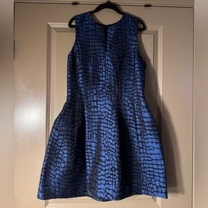 Armani Exchange Blue and Black Patterned Mini Dress
